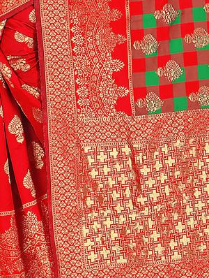 self-design kanjivaram saree with blouse - 16632097 - Standard Image - 2
