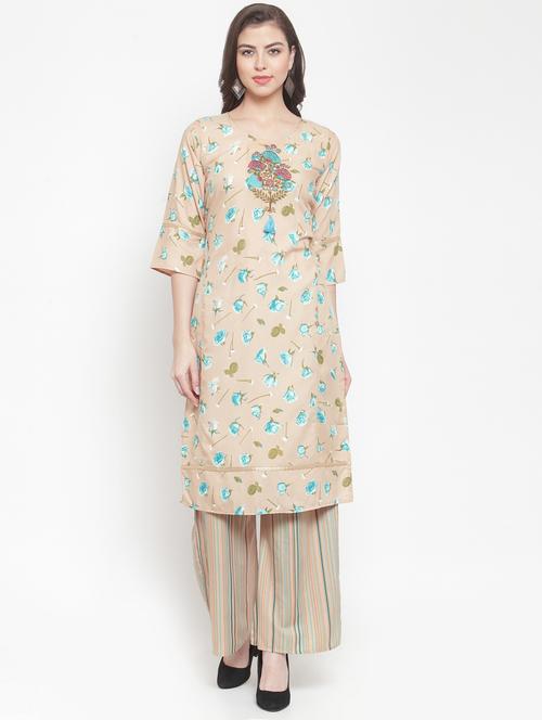 floral kurta palazzo set - 16632108 - Standard Image - 1