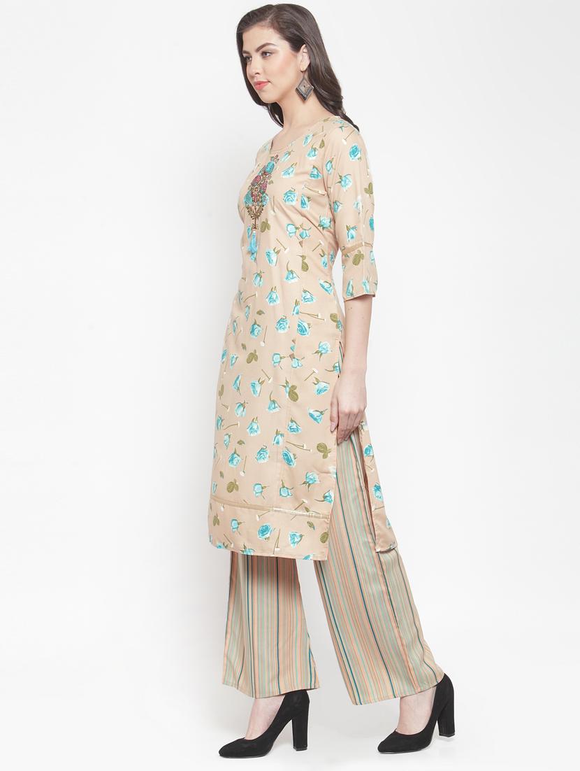 floral kurta palazzo set - 16632108 - Zoom Image - 2