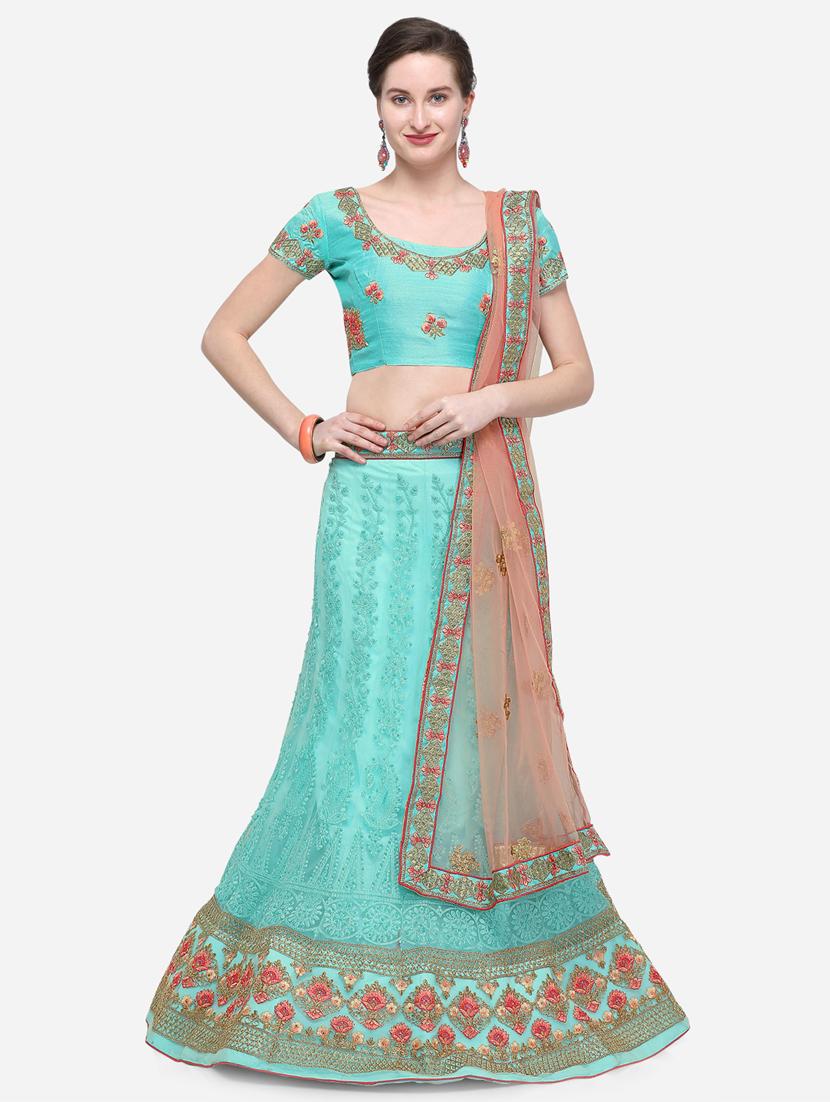 embroidered a-line lehenga - 16632259 - Zoom Image - 1