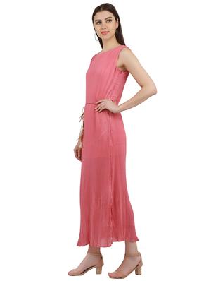 tie front high slit maxi dress - 16632299 - Standard Image - 2
