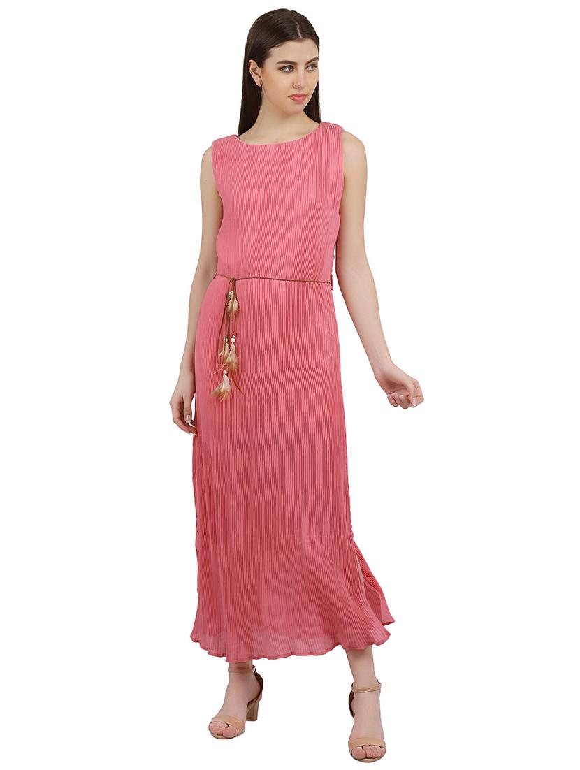 tie front high slit maxi dress - 16632299 - Zoom Image - 1