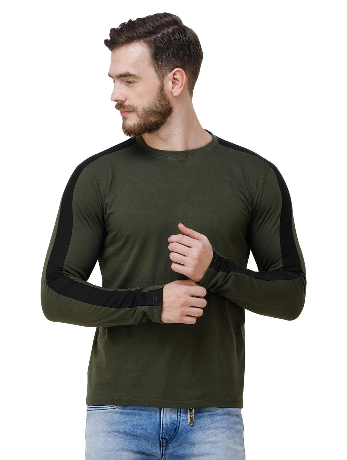 green solid taped t-shirt - 16632322 - Zoom Image - 1