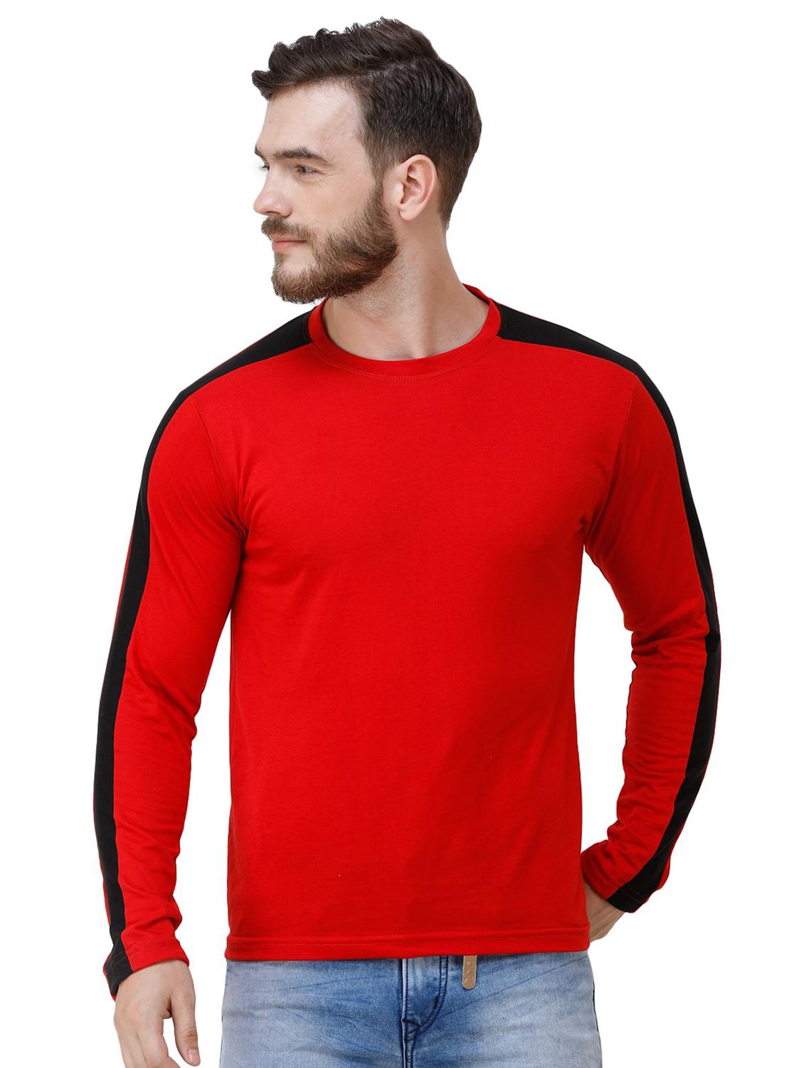 red solid taped t-shirt - 16632323 - Zoom Image - 1
