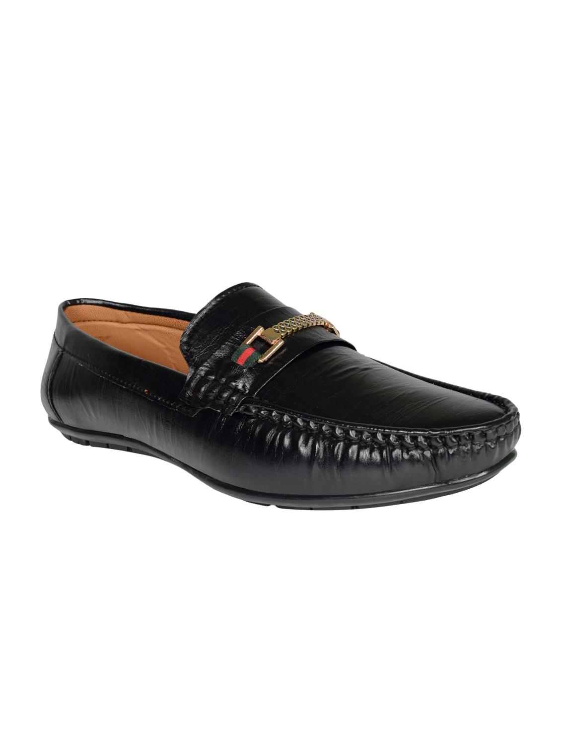 black leatherette slip on loafers - 16632450 - Zoom Image - 1