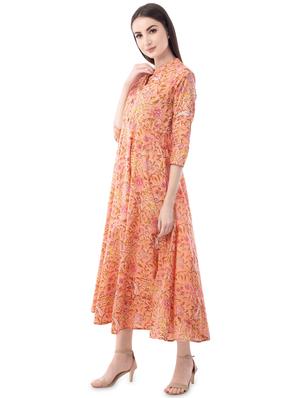 floral printed anarkali kurta - 16633192 - Standard Image - 2