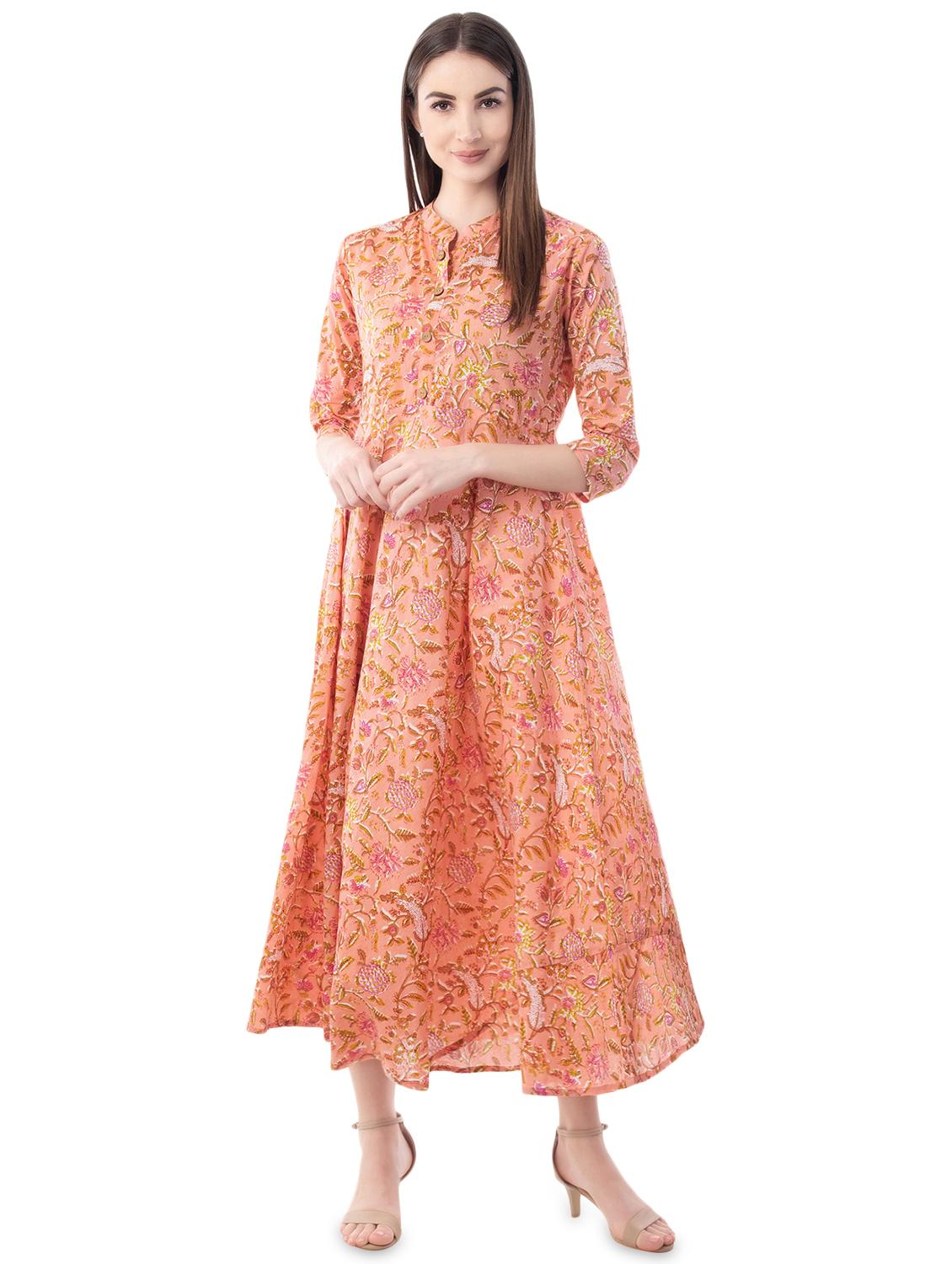 floral printed anarkali kurta - 16633192 - Zoom Image - 1
