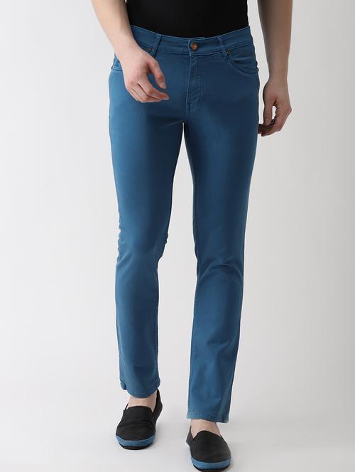 blue solid plain jeans - 16633203 - Standard Image - 1