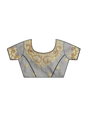 zari embroidered saree with blouse - 16633289 - Standard Image - 3