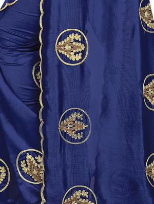 zari embroidered saree with blouse - 16633289 - Standard Image - 5
