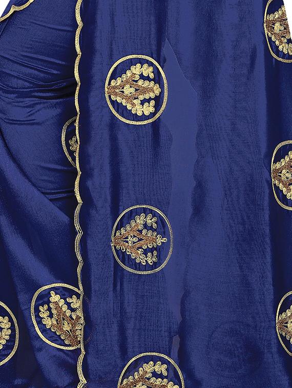 zari embroidered saree with blouse - 16633289 - Zoom Image - 5