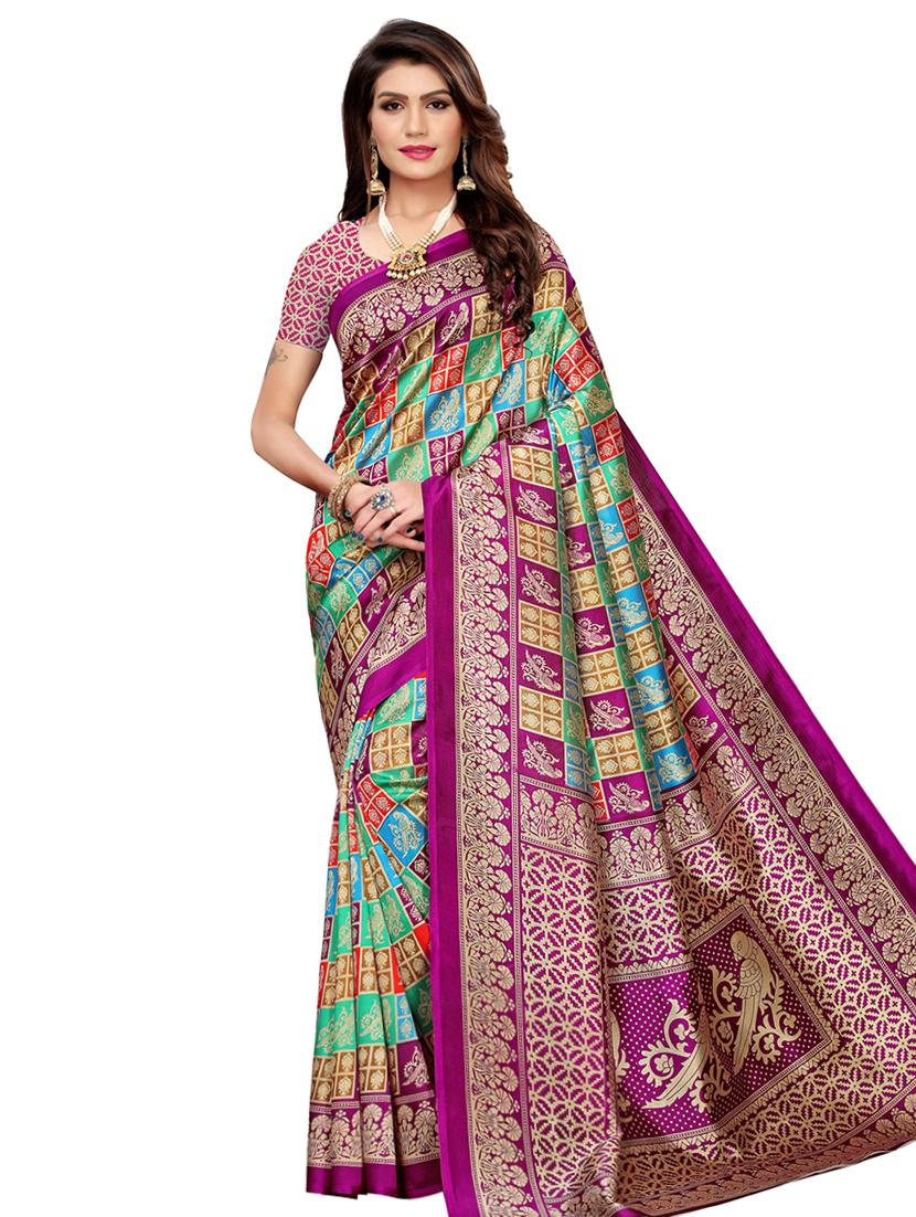conversational printed saree with blouse - 16633352 - Zoom Image - 1