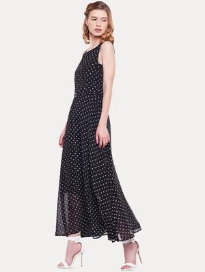 boat neck polka dot maxi dress - 16633447 - Standard Image - 2