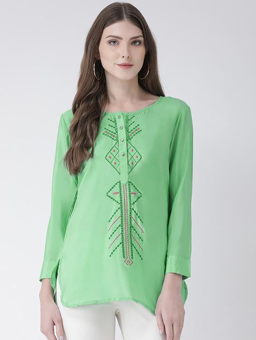 embroidered straight kurti - 16633498 - Standard Image - 1