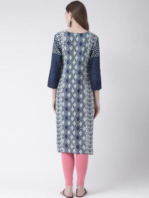 printed straight kurta - 16633501 - Standard Image - 3