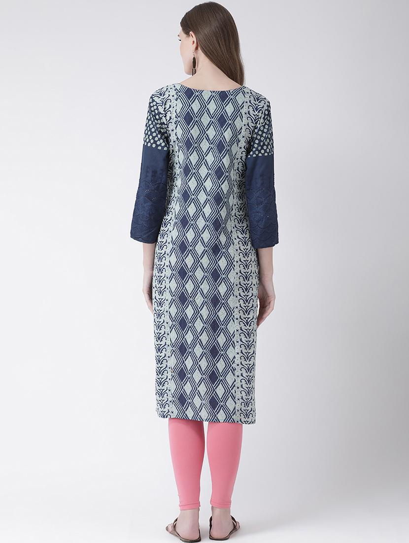 printed straight kurta - 16633501 - Zoom Image - 3