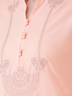 tonal embroidered straight kurta - 16633520 - Standard Image - 4