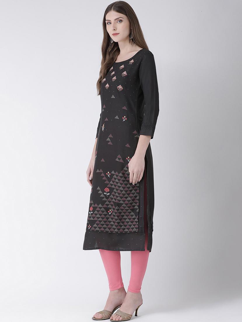 embroidered straight kurta - 16633522 - Zoom Image - 2