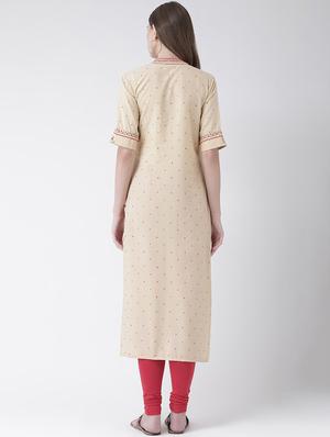 printed straight kurta - 16633523 - Standard Image - 3