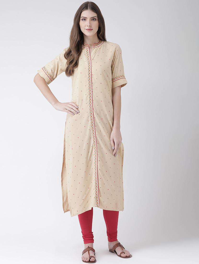 printed straight kurta - 16633523 - Zoom Image - 1