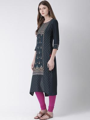 printed straight kurta - 16633529 - Standard Image - 2