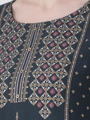 printed straight kurta - 16633529 - Standard Image - 4