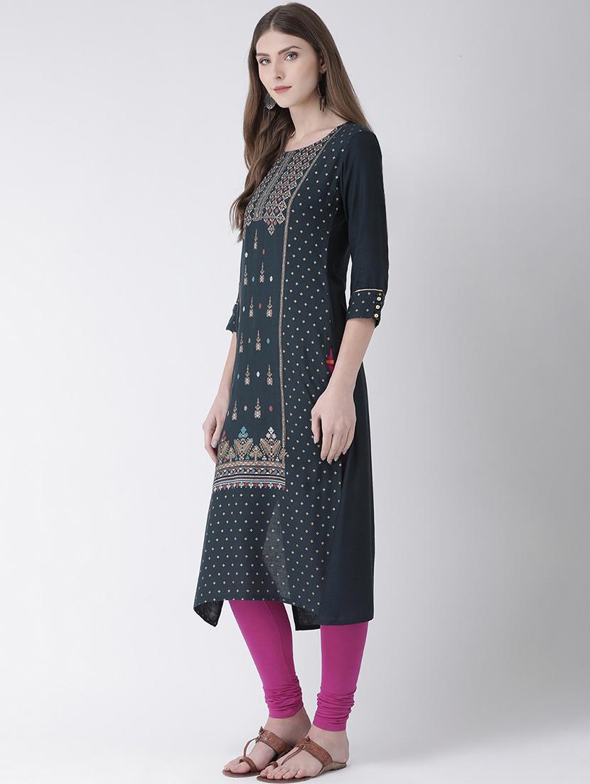 printed straight kurta - 16633529 - Zoom Image - 2