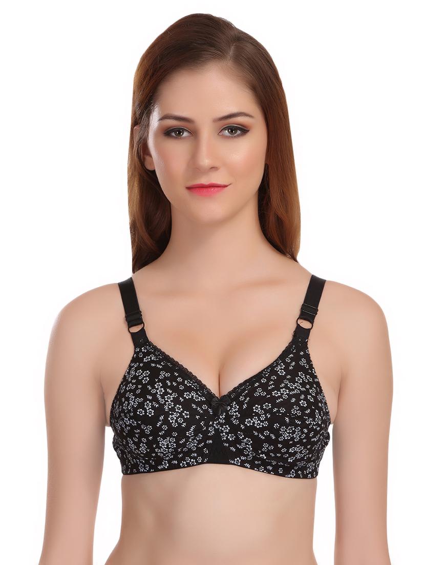 bow patch lace detail floral bra - 16633634 - Zoom Image - 1