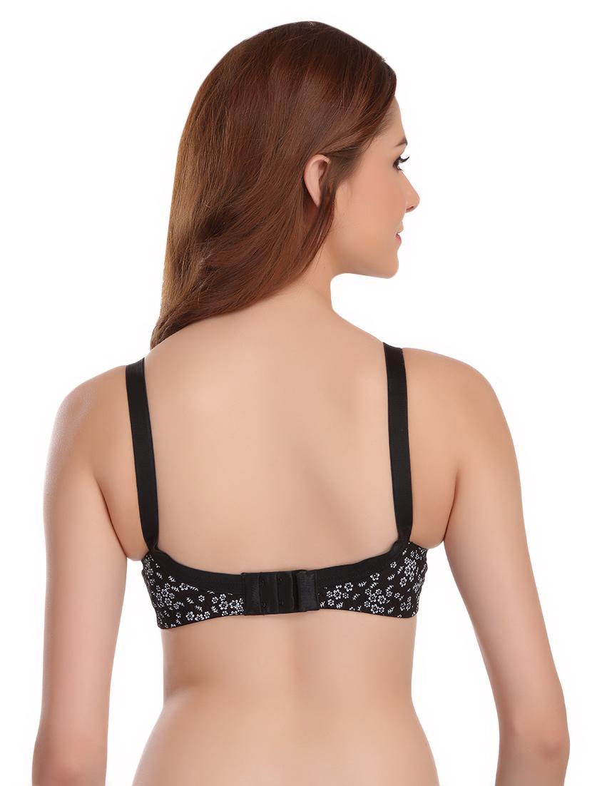 bow patch lace detail floral bra - 16633634 - Zoom Image - 2