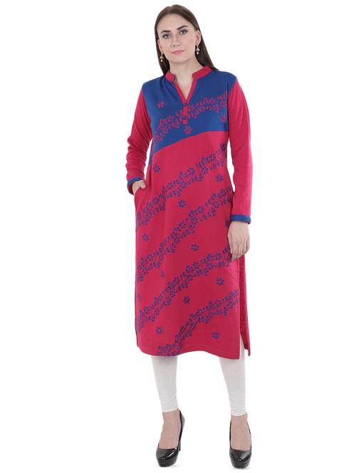 embroidered woolen kurta - 16633720 - Standard Image - 1