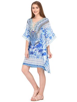 tie up neck printed kaftan - 16633728 - Standard Image - 2