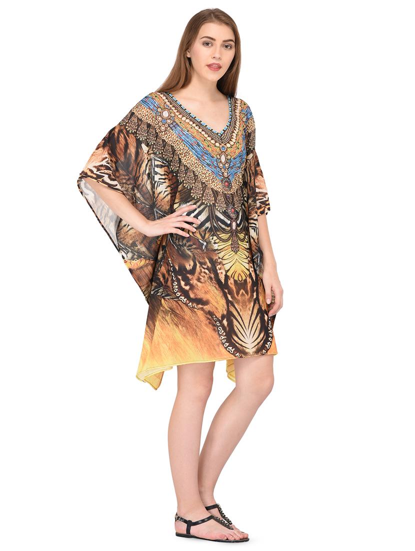 v-neck printed kaftan - 16633731 - Zoom Image - 2