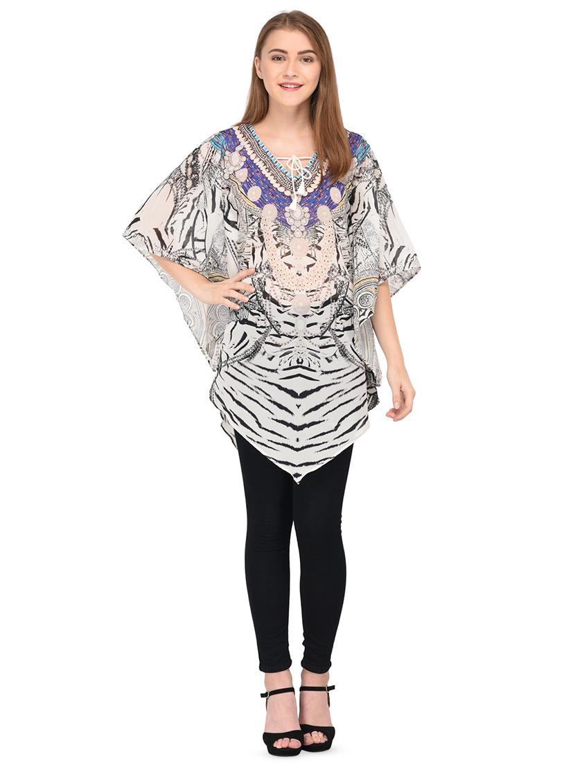 tie up neck kaftan top - 16633732 - Zoom Image - 1