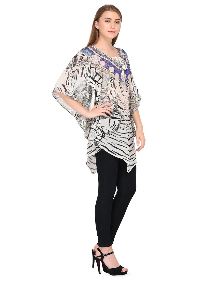 tie up neck kaftan top - 16633732 - Zoom Image - 2