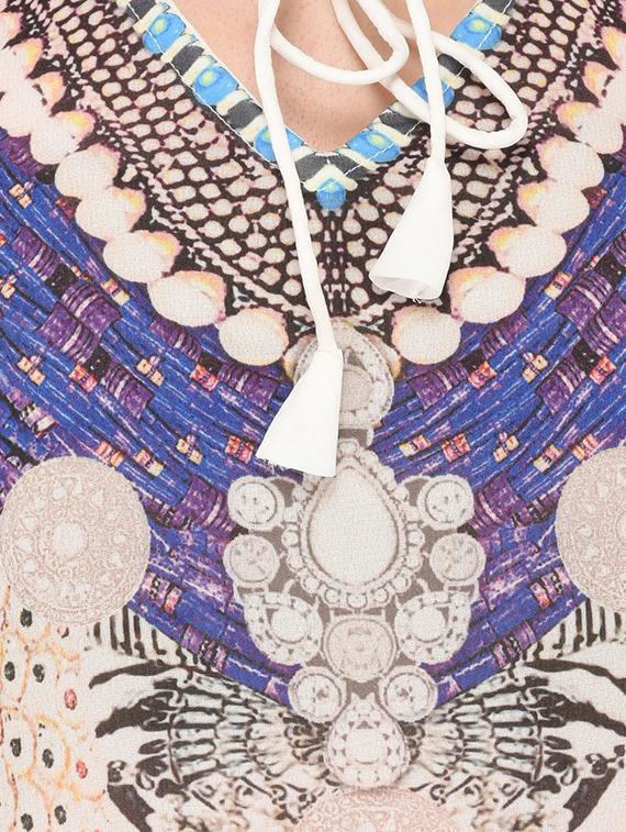tie up neck kaftan top - 16633732 - Zoom Image - 4