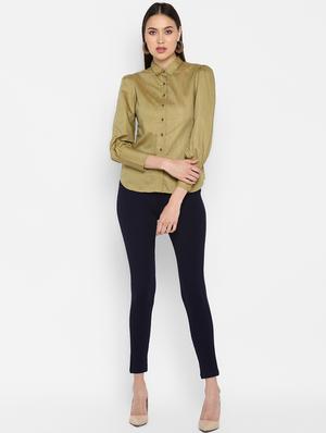 high rise solid zipper detail jeggings - 16633803 - Standard Image - 4
