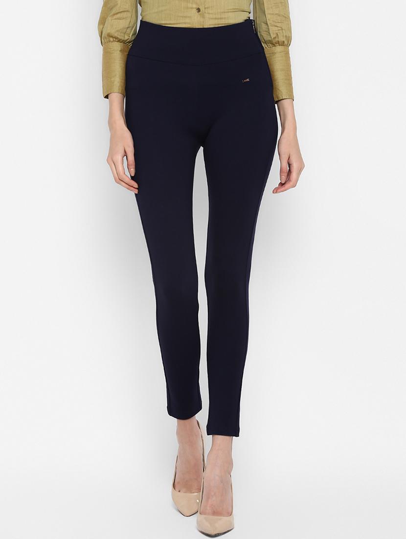 high rise solid zipper detail jeggings - 16633803 - Zoom Image - 1