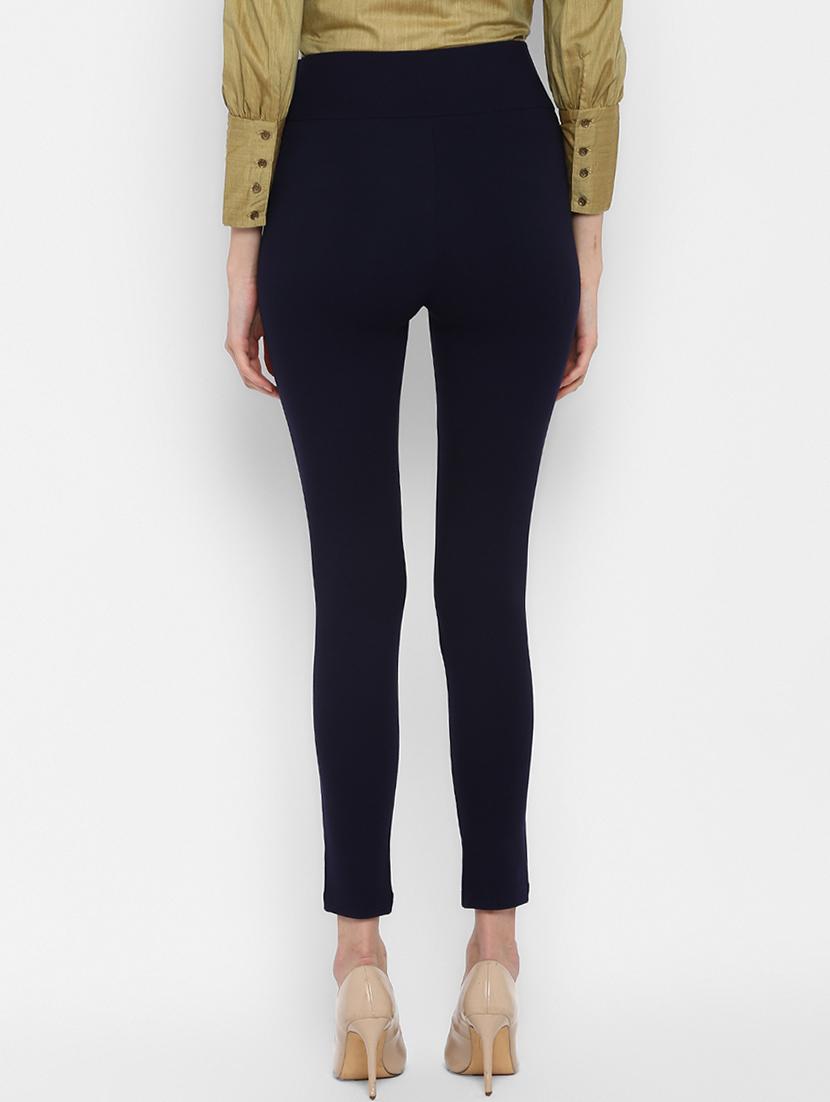 high rise solid zipper detail jeggings - 16633803 - Zoom Image - 3