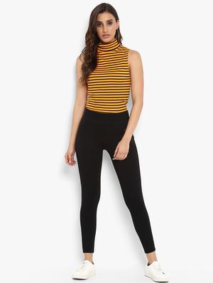 high rise solid zipper detail jeggings - 16633804 - Standard Image - 4