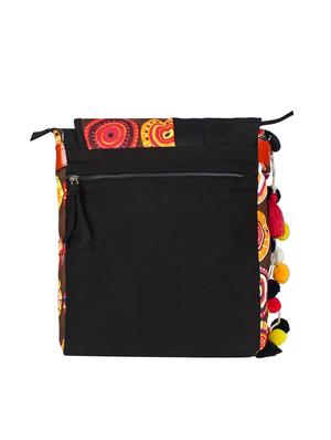 black printed messenger sling bag - 16633967 - Standard Image - 2
