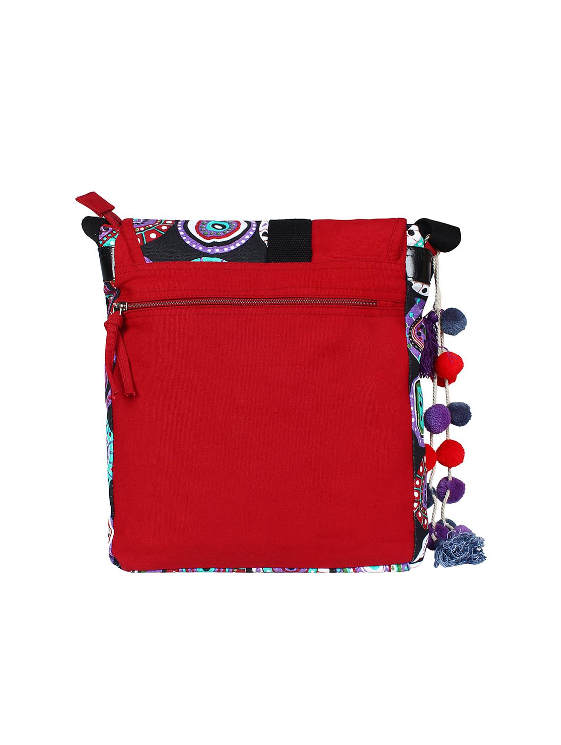 red canvas messenger sling bag - 16633968 - Zoom Image - 2