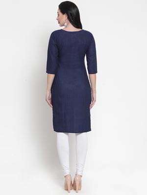 pintucks solid straight kurta - 16634087 - Standard Image - 3