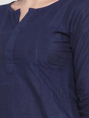 pintucks solid straight kurta - 16634087 - Standard Image - 4