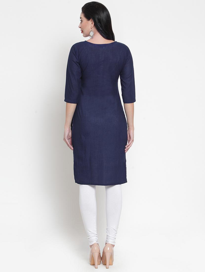 pintucks solid straight kurta - 16634087 - Zoom Image - 3