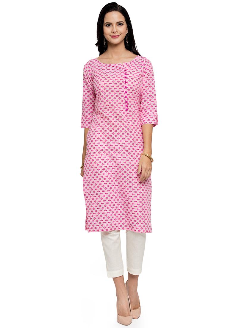 floral printed straight kurta - 16634089 - Zoom Image - 1