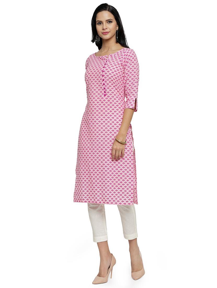floral printed straight kurta - 16634089 - Zoom Image - 2