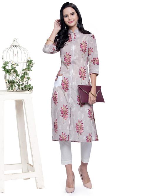 printed straight kurta - 16634091 - Standard Image - 1