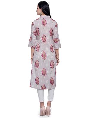 printed straight kurta - 16634091 - Standard Image - 3