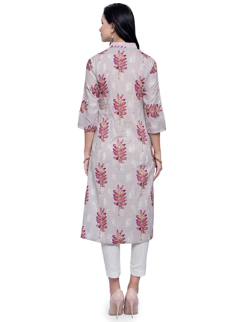 printed straight kurta - 16634091 - Zoom Image - 3