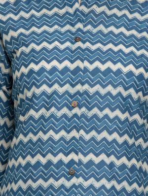 chevron printed straight kurta - 16634104 - Standard Image - 4